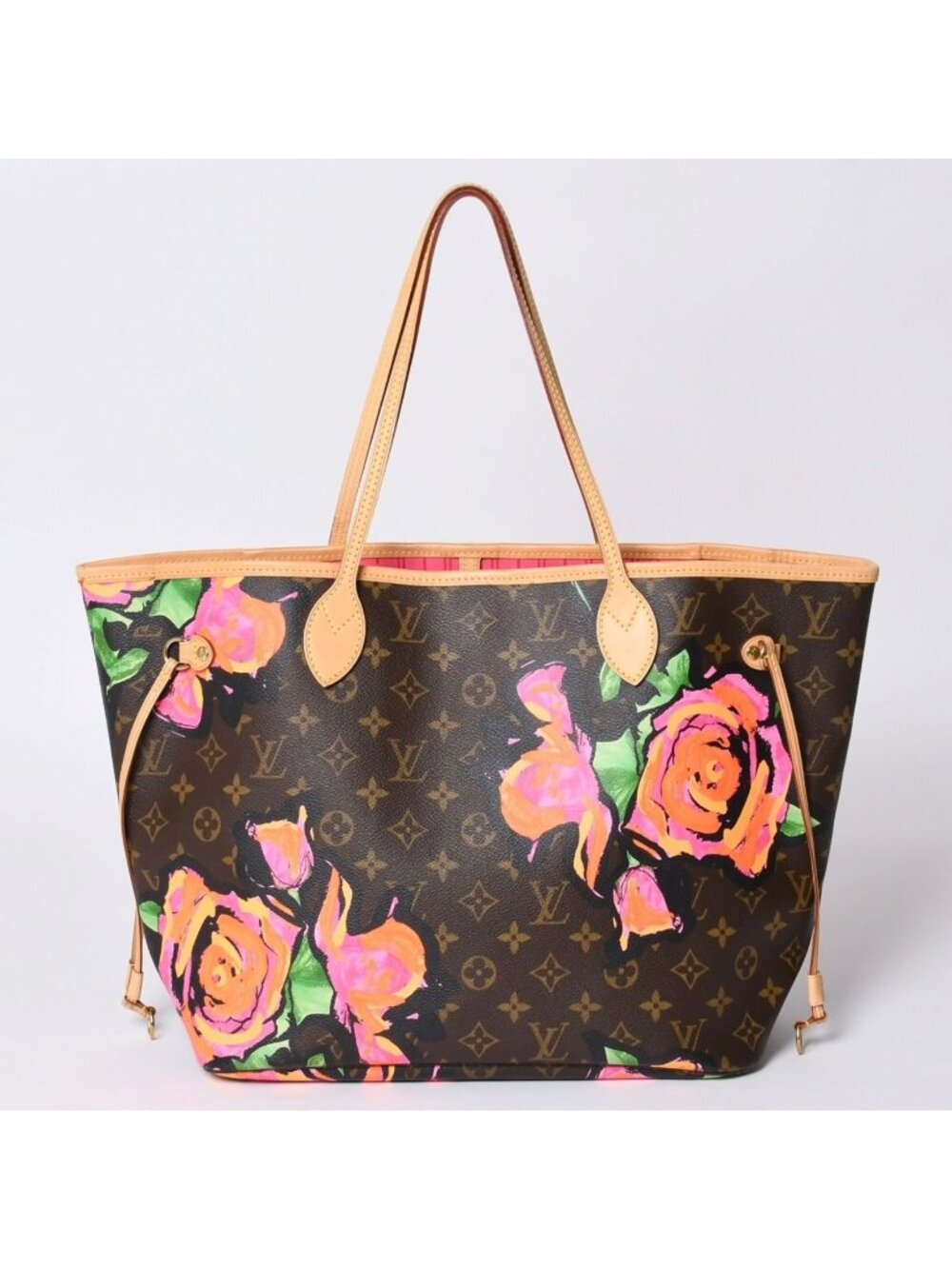 Louis Vuitton Neverfull MM Tote Bag Monogram Rose Brown Gold